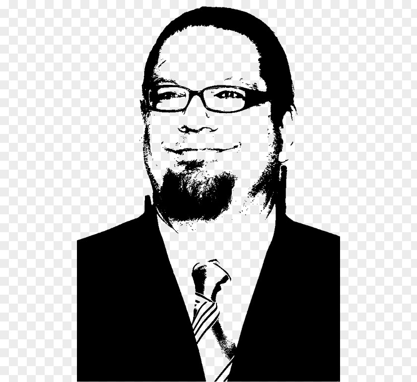 Penn Jillette Black And White Portrait PNG