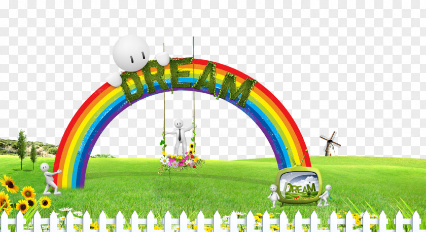 Prairie Rainbow Background Material Poster Fukei Advertising PNG