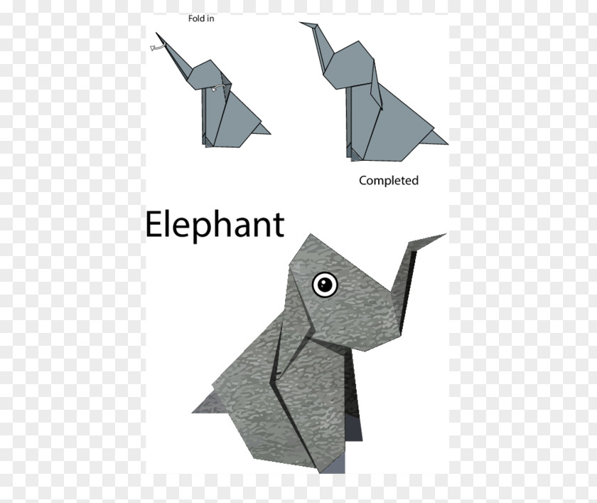 Watercolor Elephant Origami Paper Crane Kusudama PNG