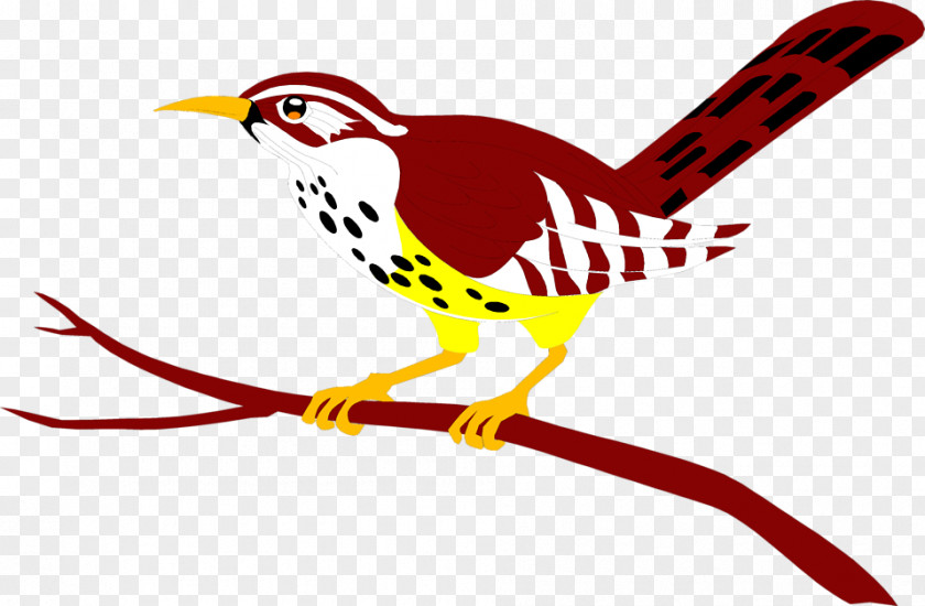 Cartoon Cardinal Bird Beak Branch Clip Art PNG