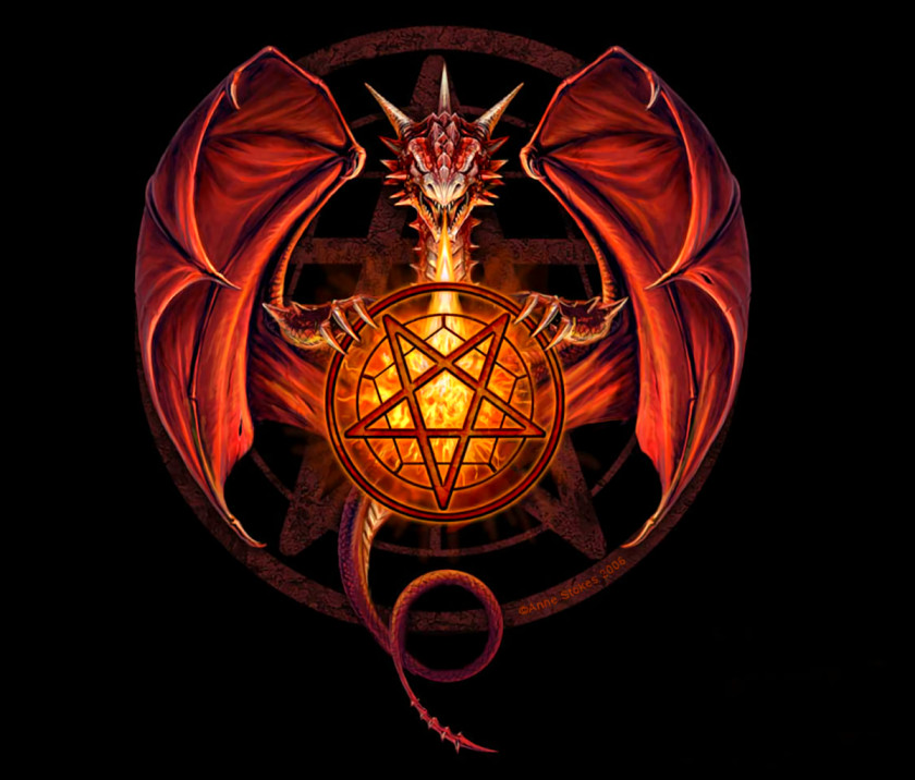 Evil Pentagram Dragon Pentacle Desktop Wallpaper PNG