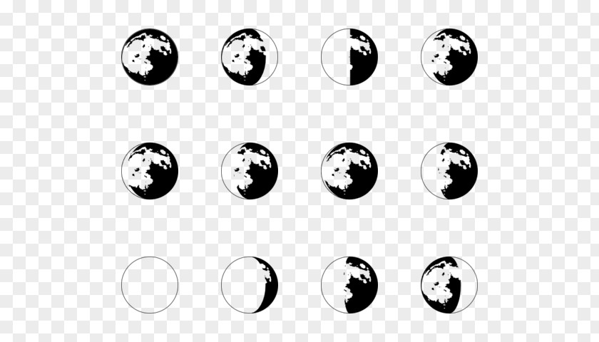 Lunar Phases Circle Point Body Jewellery Font PNG