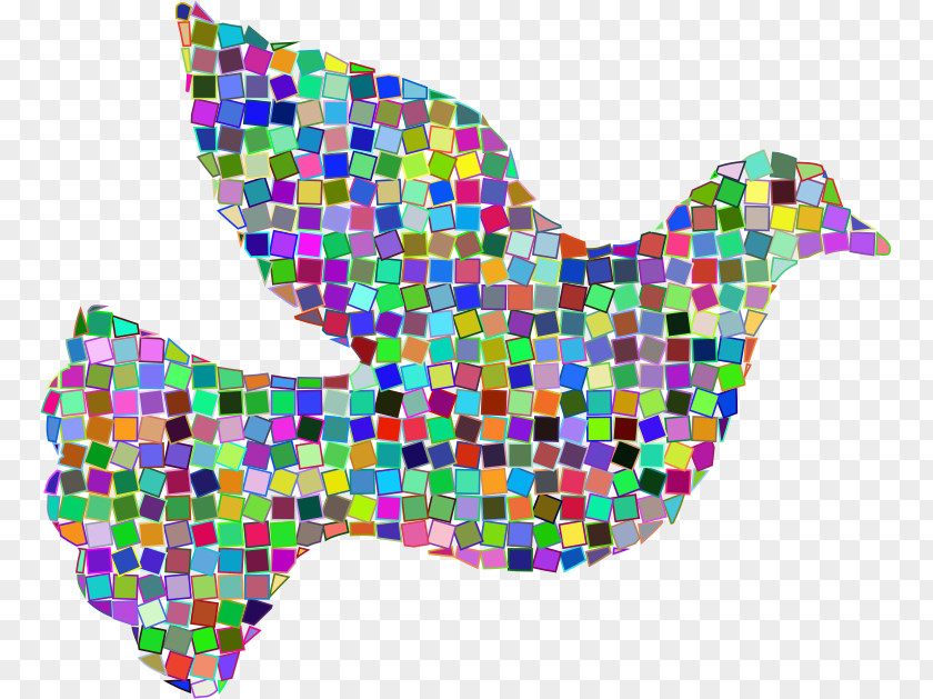 Mosaic Columbidae Doves As Symbols Peace Modern Art Clip PNG