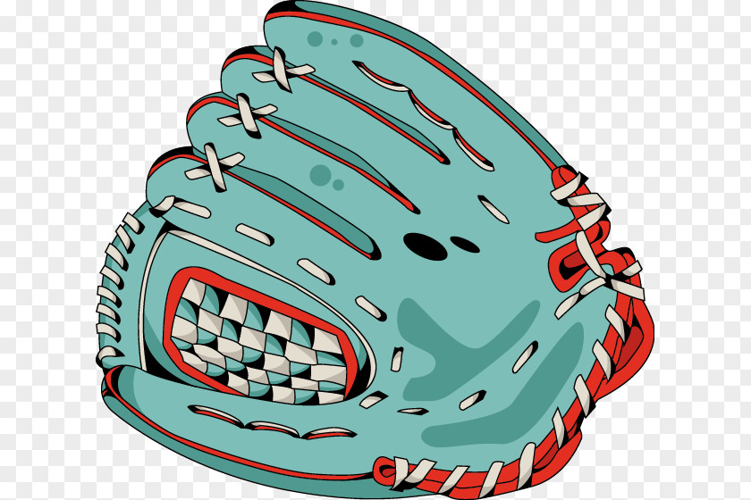 Painted Green Baseball Glove Pattern Helmet Clip Art PNG