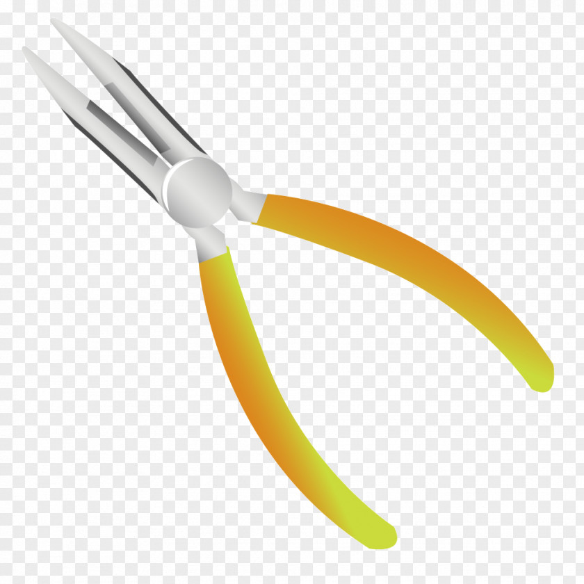 Yellow Metal Pliers Tool Icon PNG