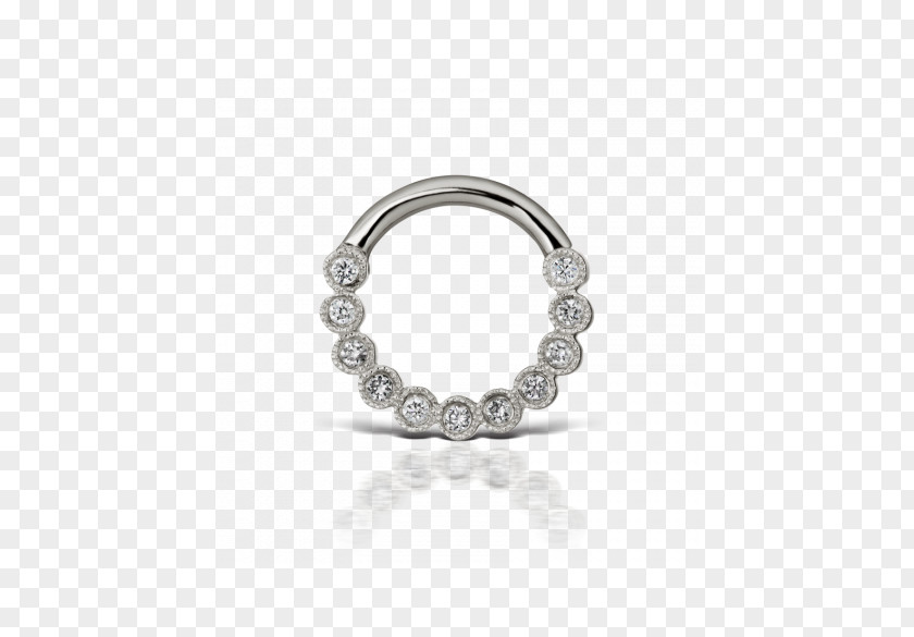 Scalloped Edge Earring Daith Piercing Diamond Jewellery PNG