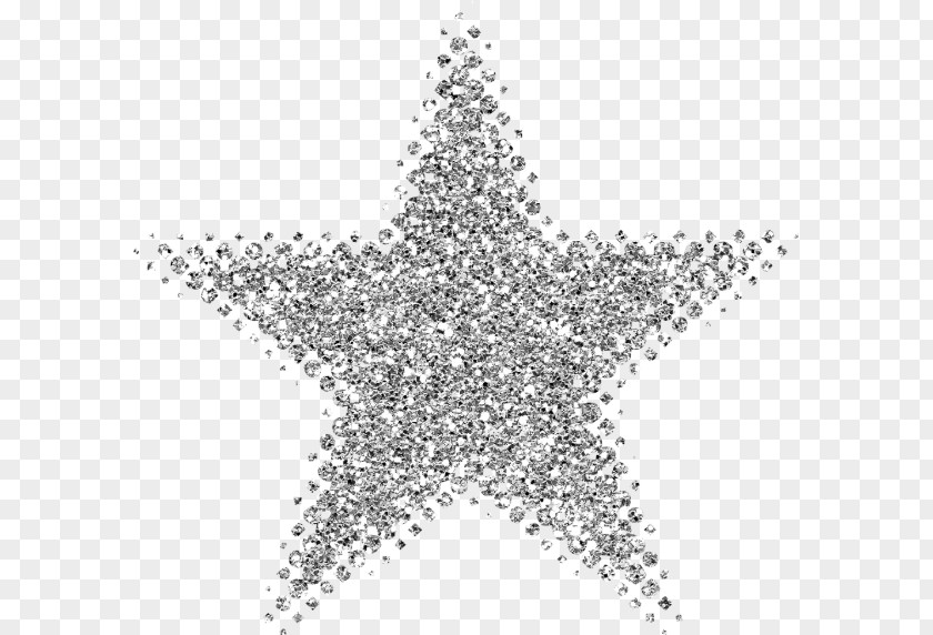 Silver Glitter Star Clip Art PNG