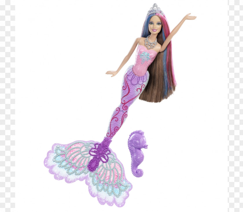 Barbie Teresa Color Magic Rainbow Lights Mermaid Doll PNG