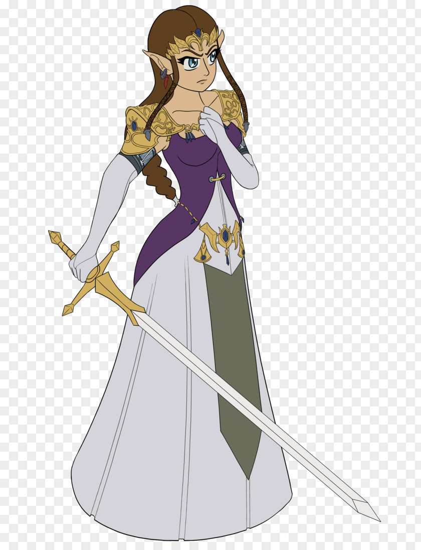 Princess Zelda Cartoon Costume Uniform Male PNG