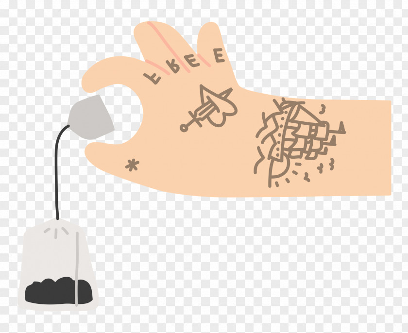 Hand Pinching Teabag PNG