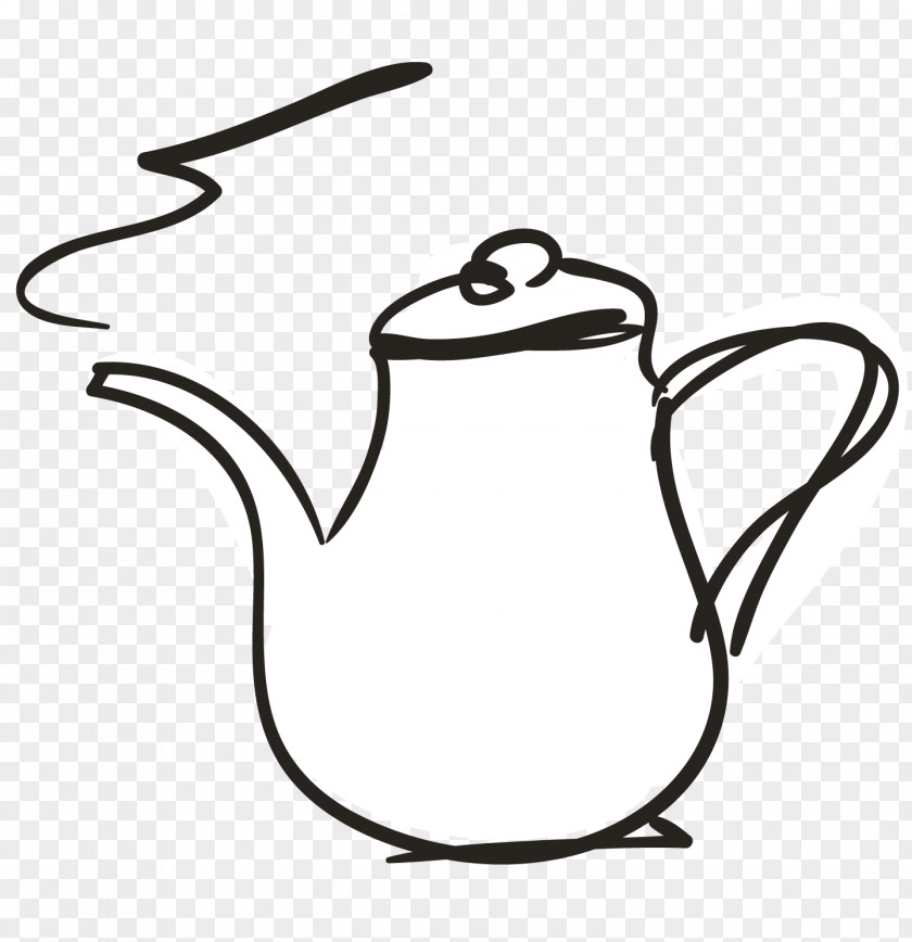 A Pot Of Hot Water Tea Drawing Clip Art PNG