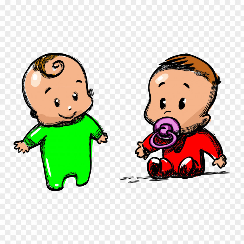 Hand-painted Baby Infant Cartoon Drawing Clip Art PNG