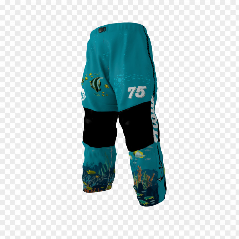 Hockey Protective Pants & Ski Shorts Turquoise PNG