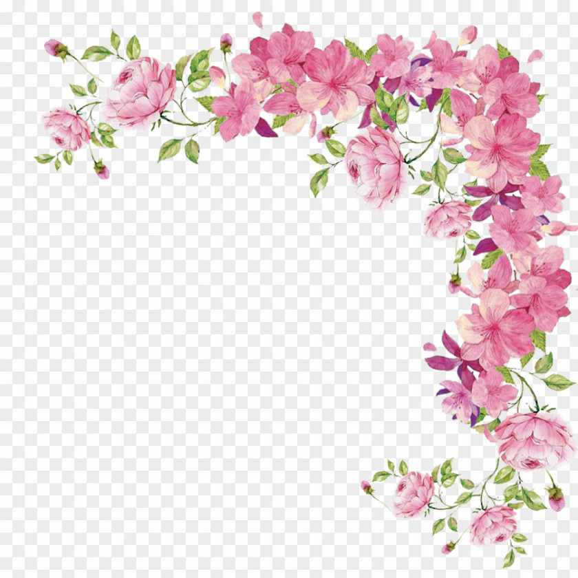 Small Fresh Flowers Hand-painted Border Flower PNG