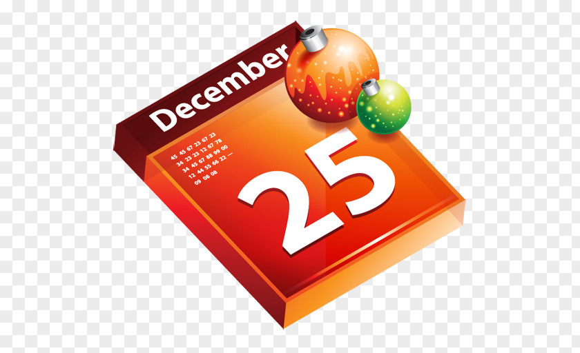 25 Calendar December Christmas PNG
