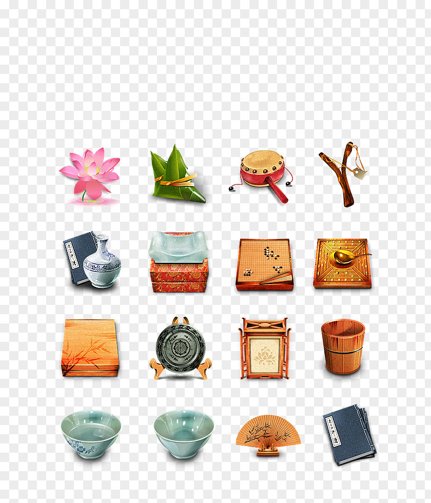 Chinese Dumplings Checkerboard Design Elements Such As Lotus Collection Cuisine Icon PNG