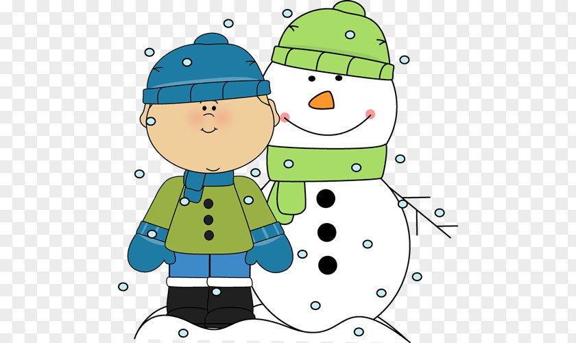 Cute Snowfall Cliparts Snowman Child Play Clip Art PNG