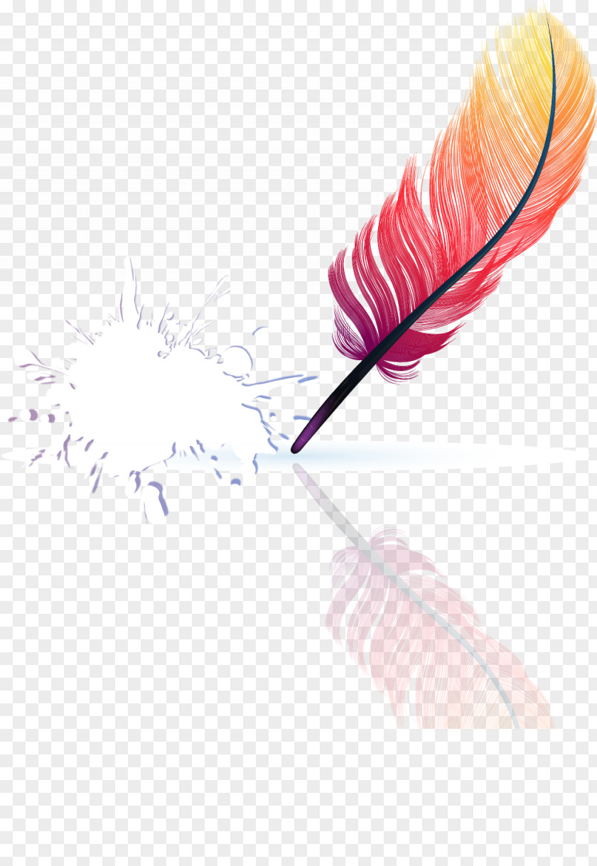 Red Feather Quill Hair Adhesive Tape Cartoon PNG