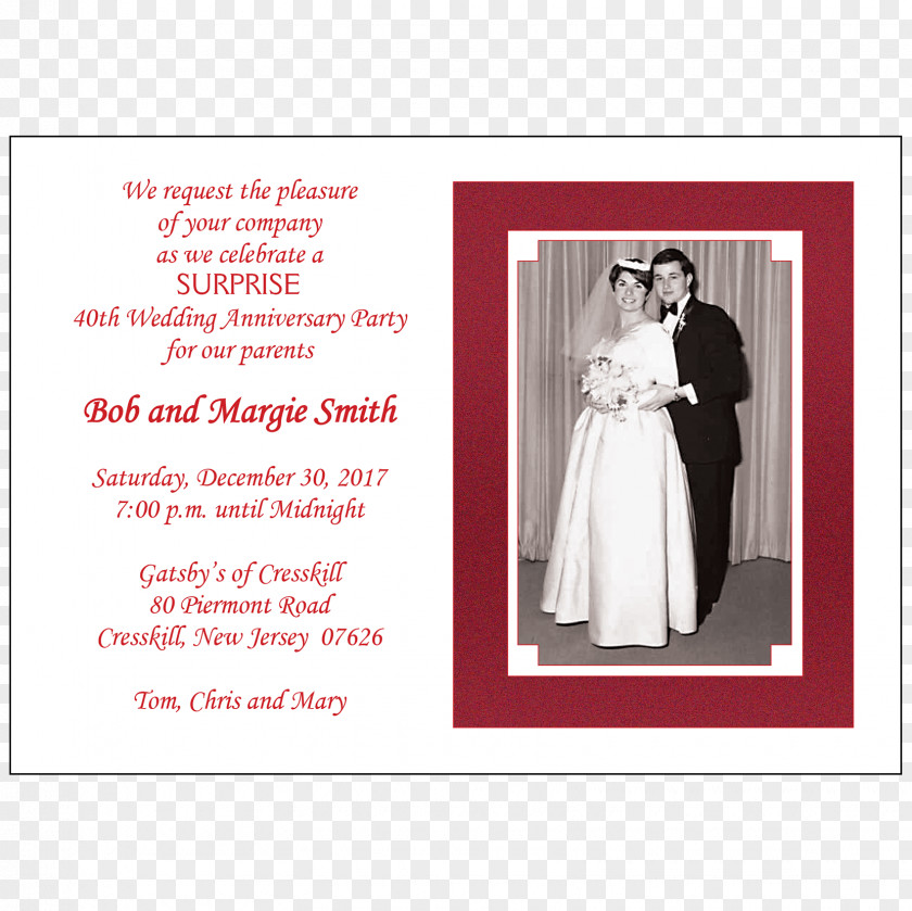 Wedding Invitation Anniversary Party PNG