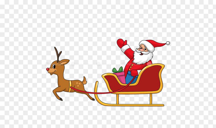 Cartoon Santa Claus Reindeer Christmas Ornament Tree PNG