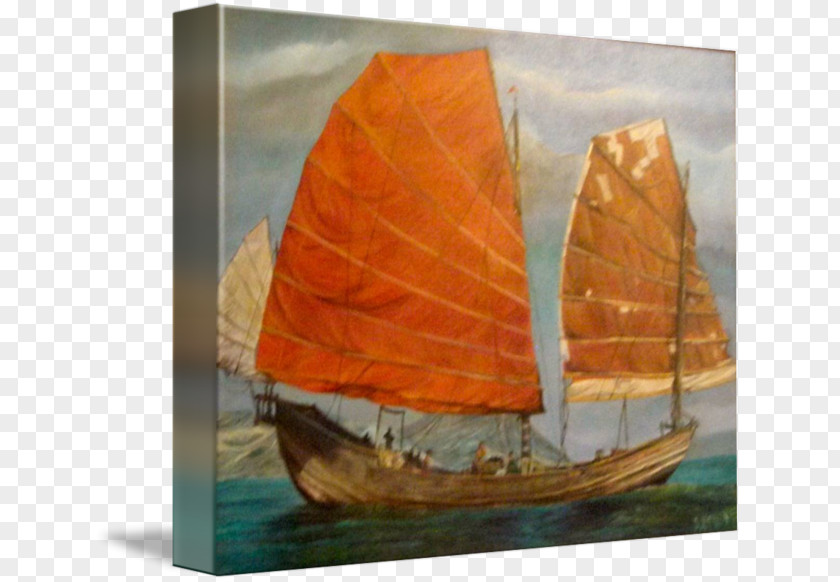 Chinese Style Boat Yawl Junk Art Ship PNG