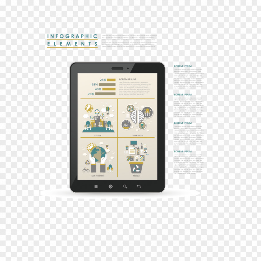 Vector Tablet Euclidean Infographic PNG