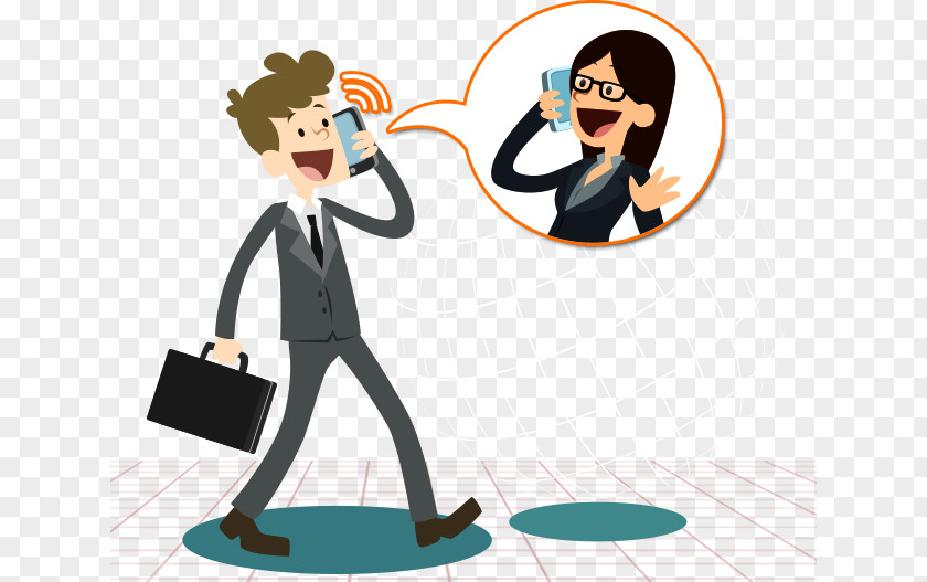 Business People Telephone Communication Mobile Phone Euclidean Vector PNG