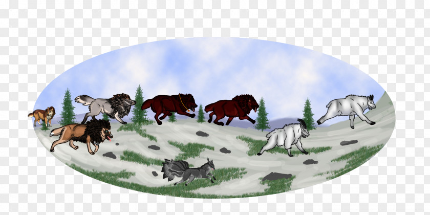 Fox Hunting Cattle Oval PNG