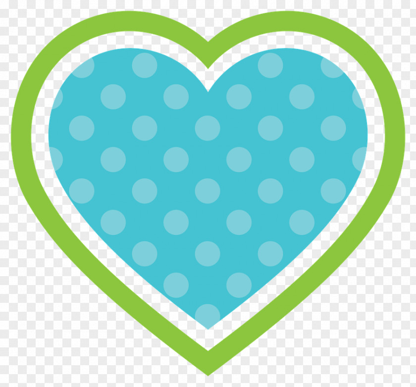 Polka Dot Teal Valentines Day Heart PNG