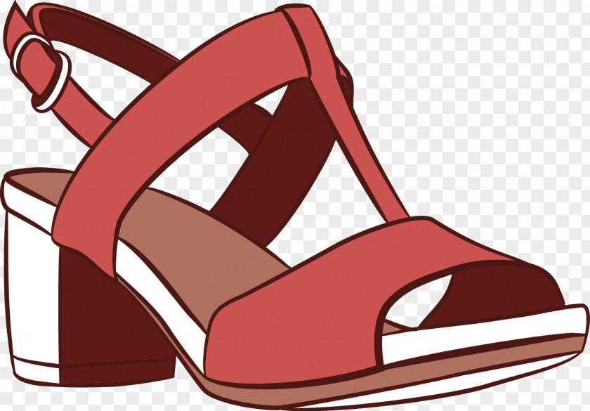 Vector Flat Sandals Sandal High-heeled Footwear Shoe PNG