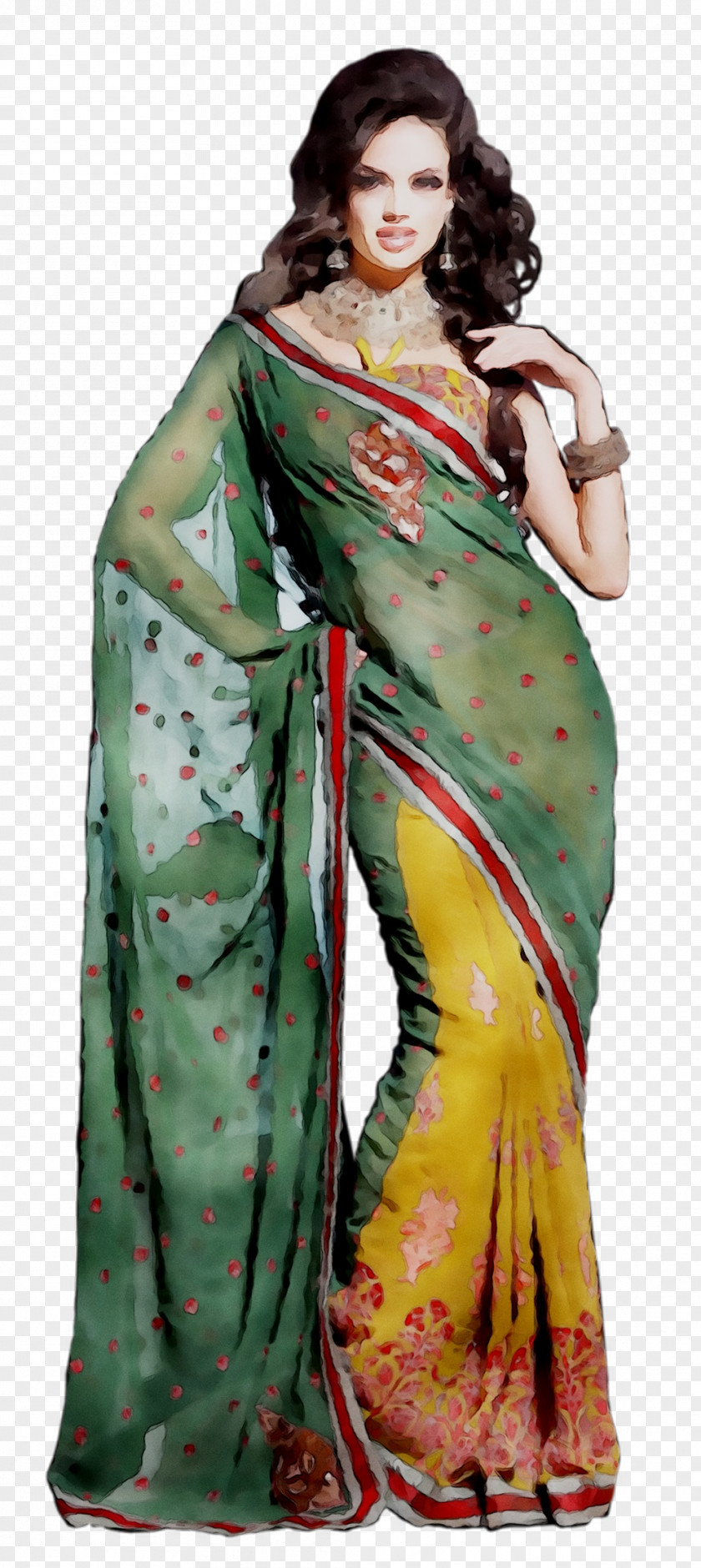 Sari Fashion Maroon PNG