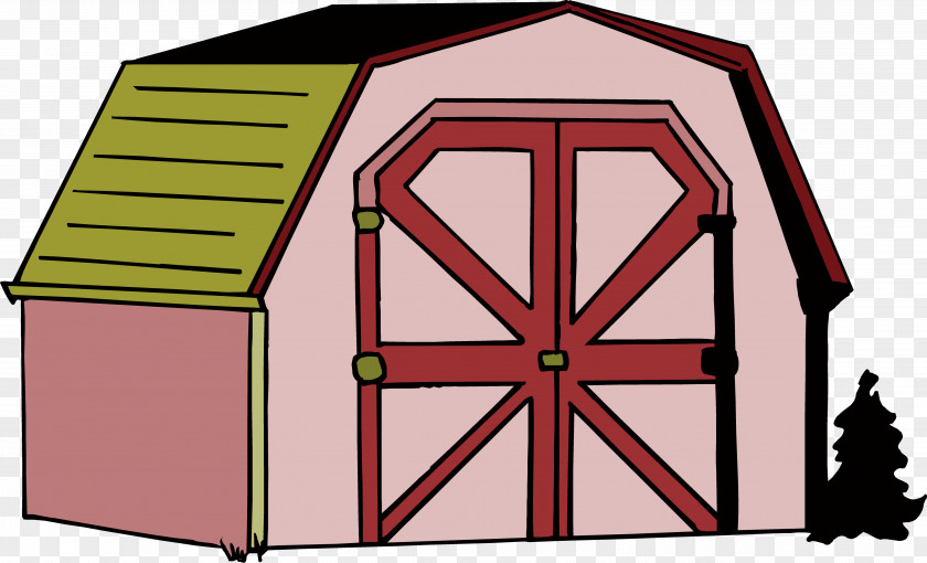 Vector Farm Red Warehouse Map Logo Cartoon Illustration PNG