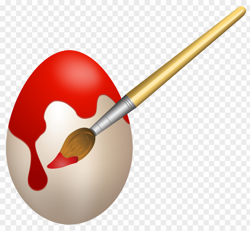 Easter Red Coloring Egg Clip Art Image Paintbrush PNG