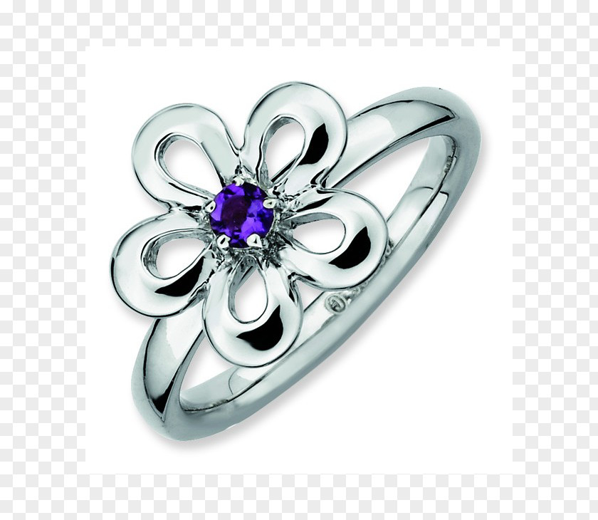 Silver Amethyst Sterling Jewellery Ring PNG
