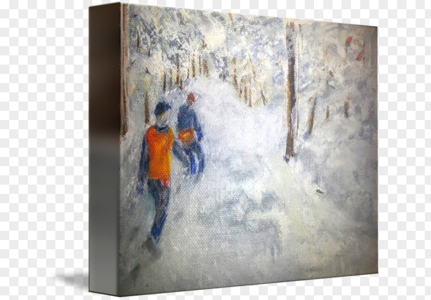 Winter Road Painting Modern Art Picture Frames PNG