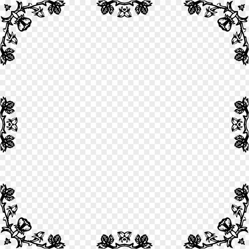 Rose Border Frame Black And White Picture Frames Clip Art PNG