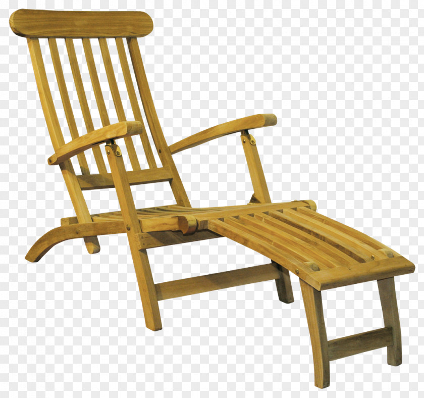 Chair Deckchair Garden Furniture Wood PNG