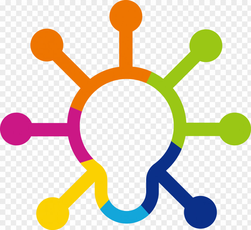 Color Bulb Idea Creative Pattern Computer Network Logo Icon Design PNG