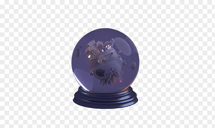 Dark Crystal Ball Glass Button Quartz PNG