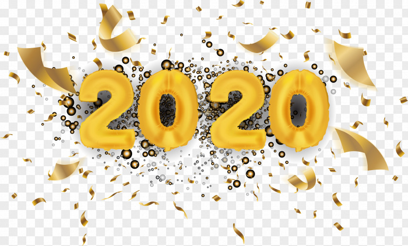 Logo Vegetarian Food 2020 Happy New Year PNG