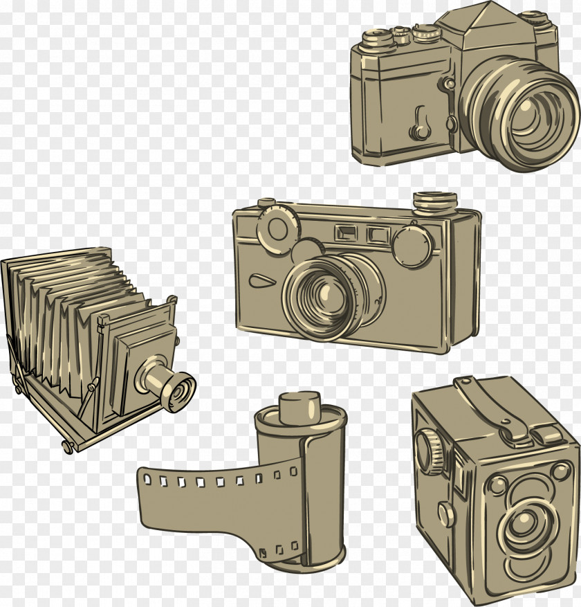 Vector Hand-painted Vintage Camera Euclidean PNG