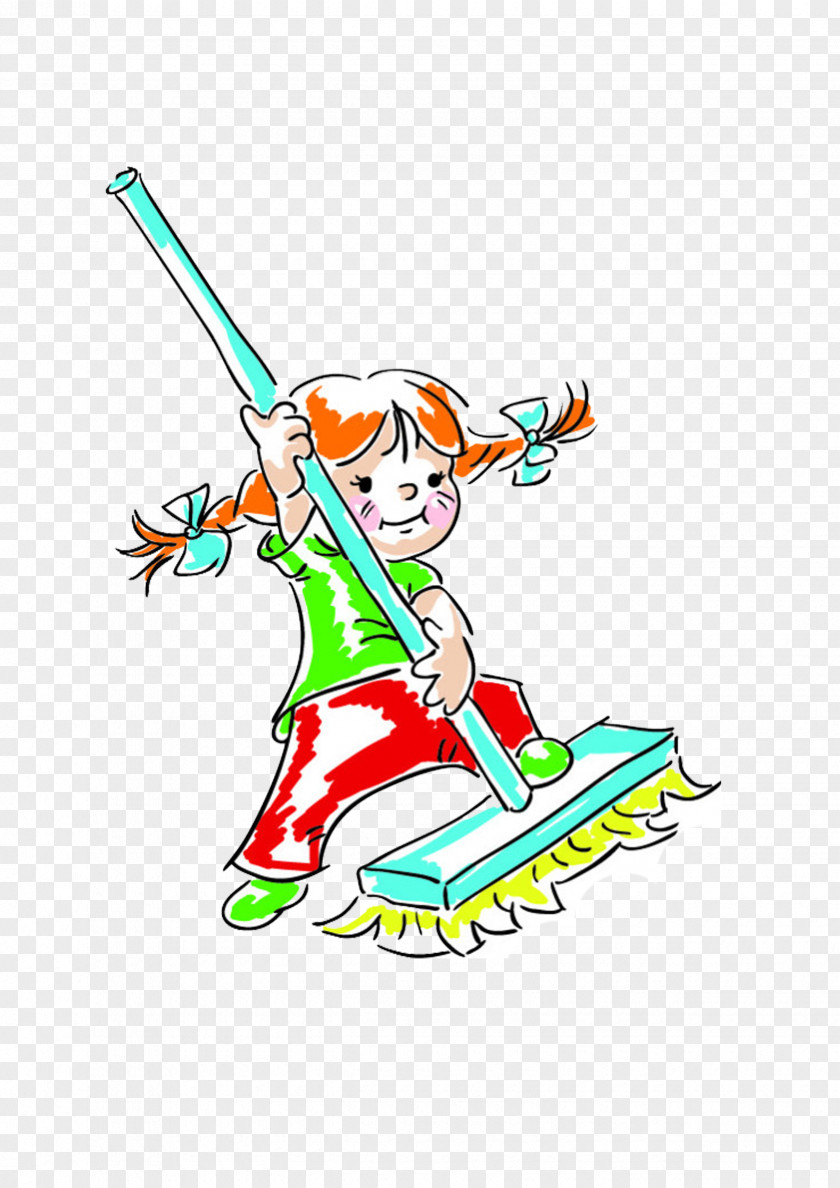 Clean Animation Child Housekeeping Cartoon Drawing PNG