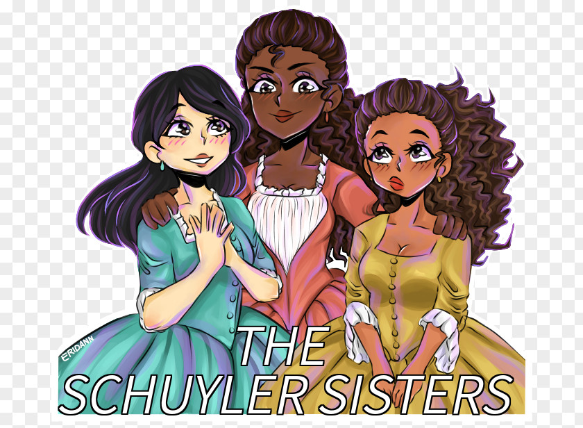 Fan Hamilton The Schuyler Sisters Cartoon Art PNG