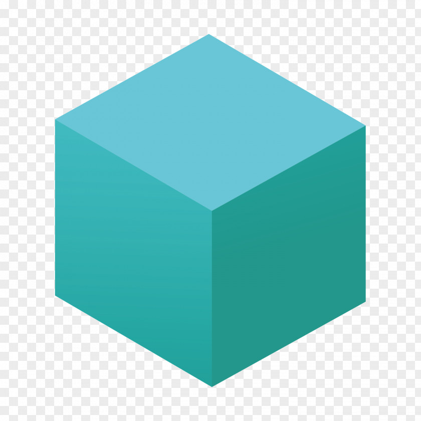 Square Cube Blue Turquoise PNG