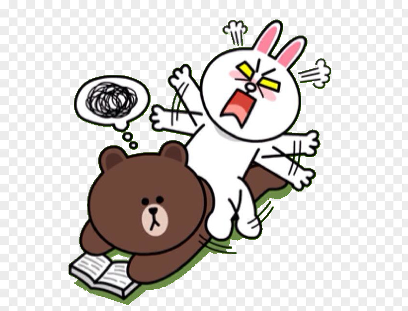 Bear Brown Sticker Rabbit Line Friends PNG