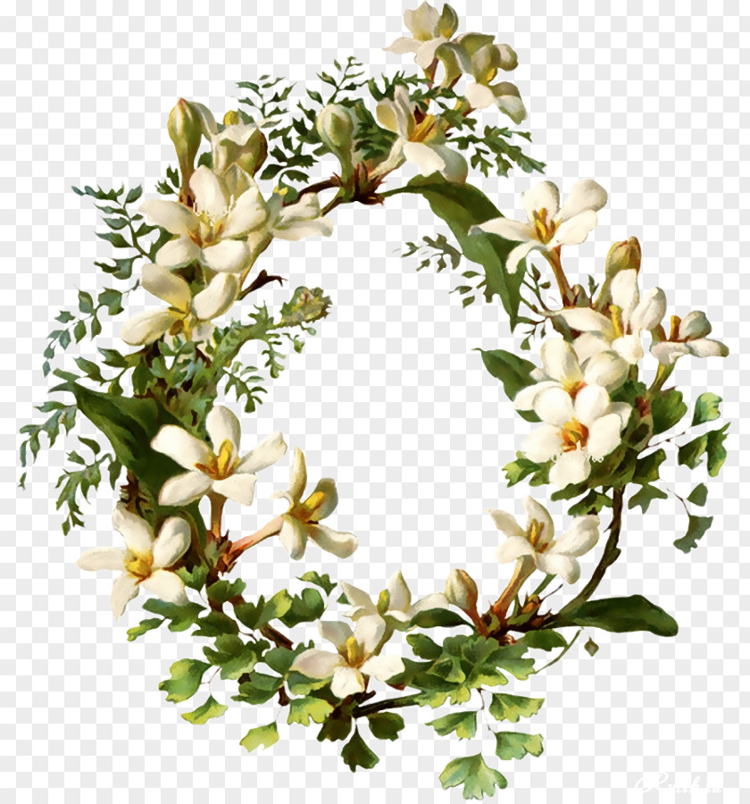 Floral Wreath Flower Bouquet Garden Roses Embroidery PNG