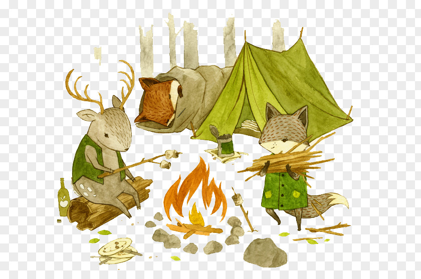 Fox And Deer Grill Adventures With Barefoot Critters Bird By Childrens Literature Alphabet Book Illustration PNG