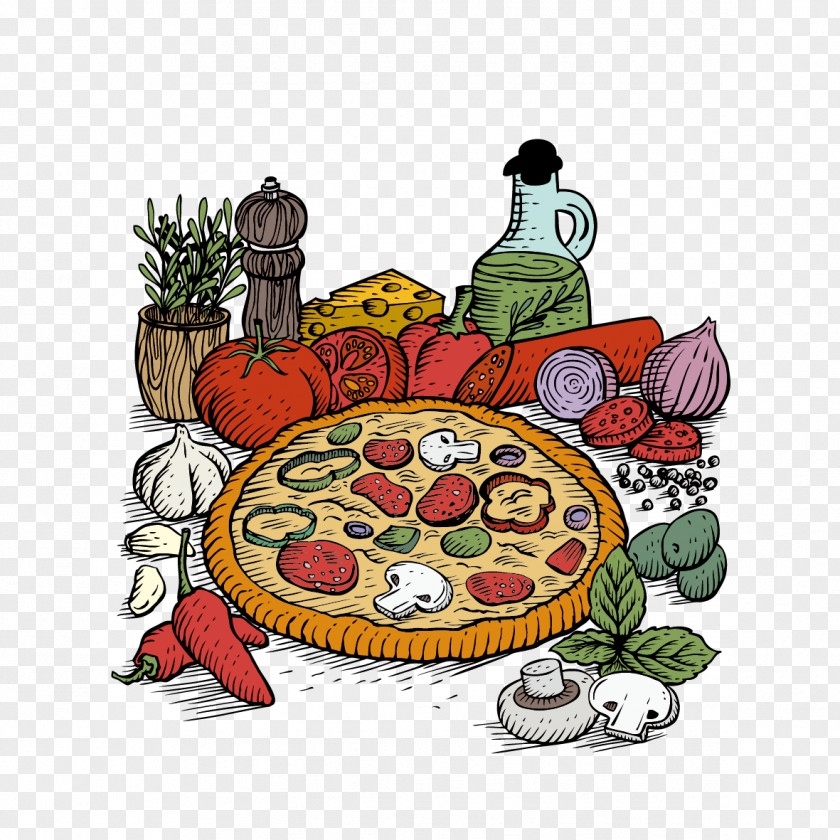Pizza And Vegetables Vegetable Tomato PNG