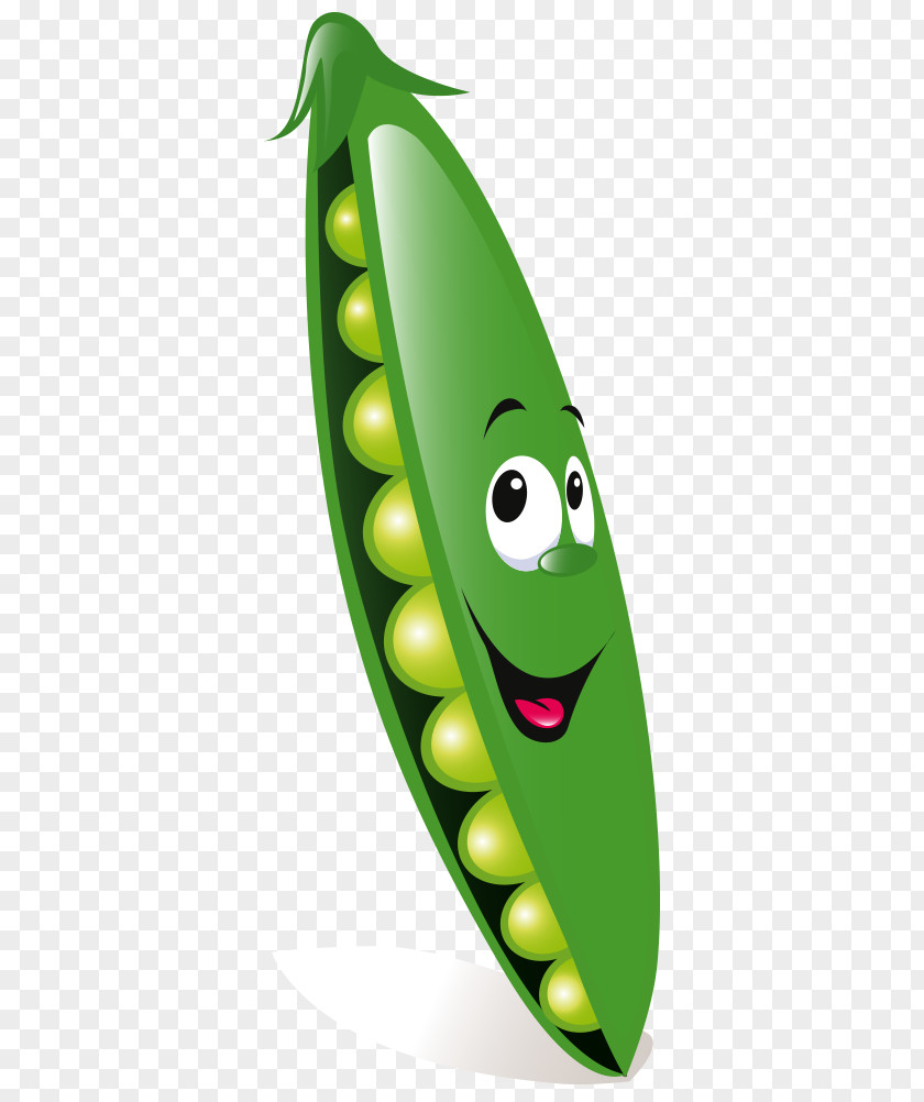 Vector Cartoon Big Eyes Vegetable Pea Green Bean PNG