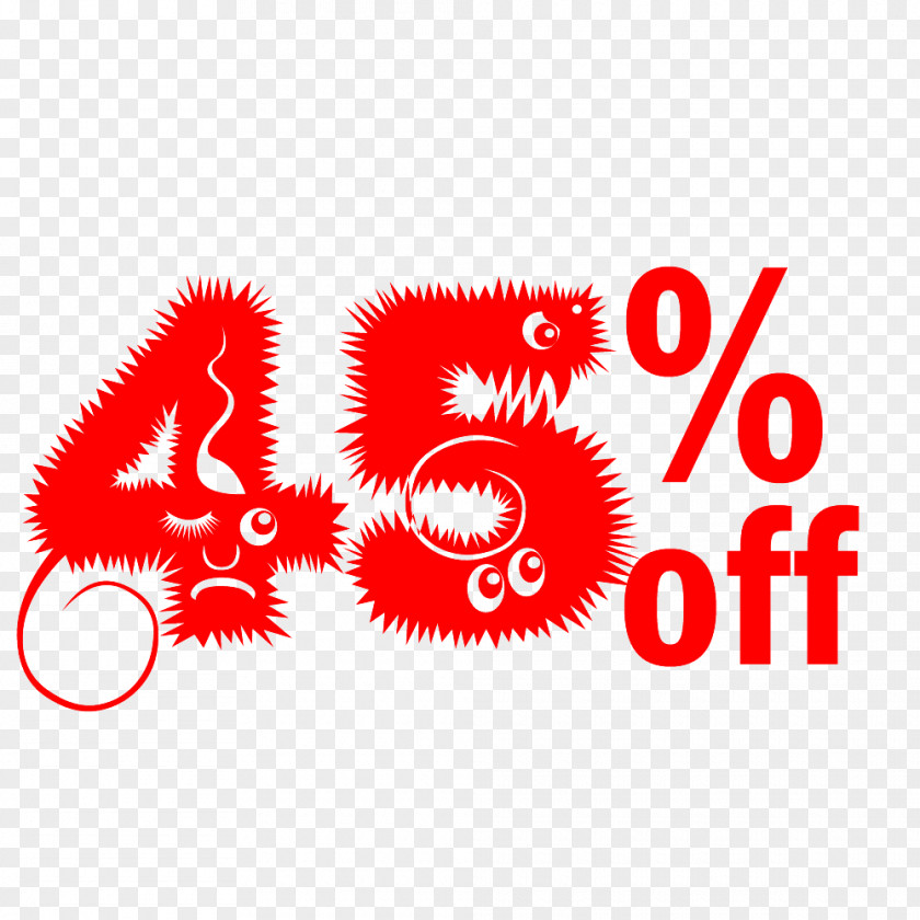 Cute Hairy Halloween 45% Off Discount Tag. PNG